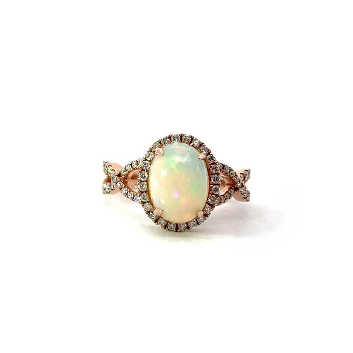 Rose Gold, Opal and Diamond Ring - Davidson's Jewellers