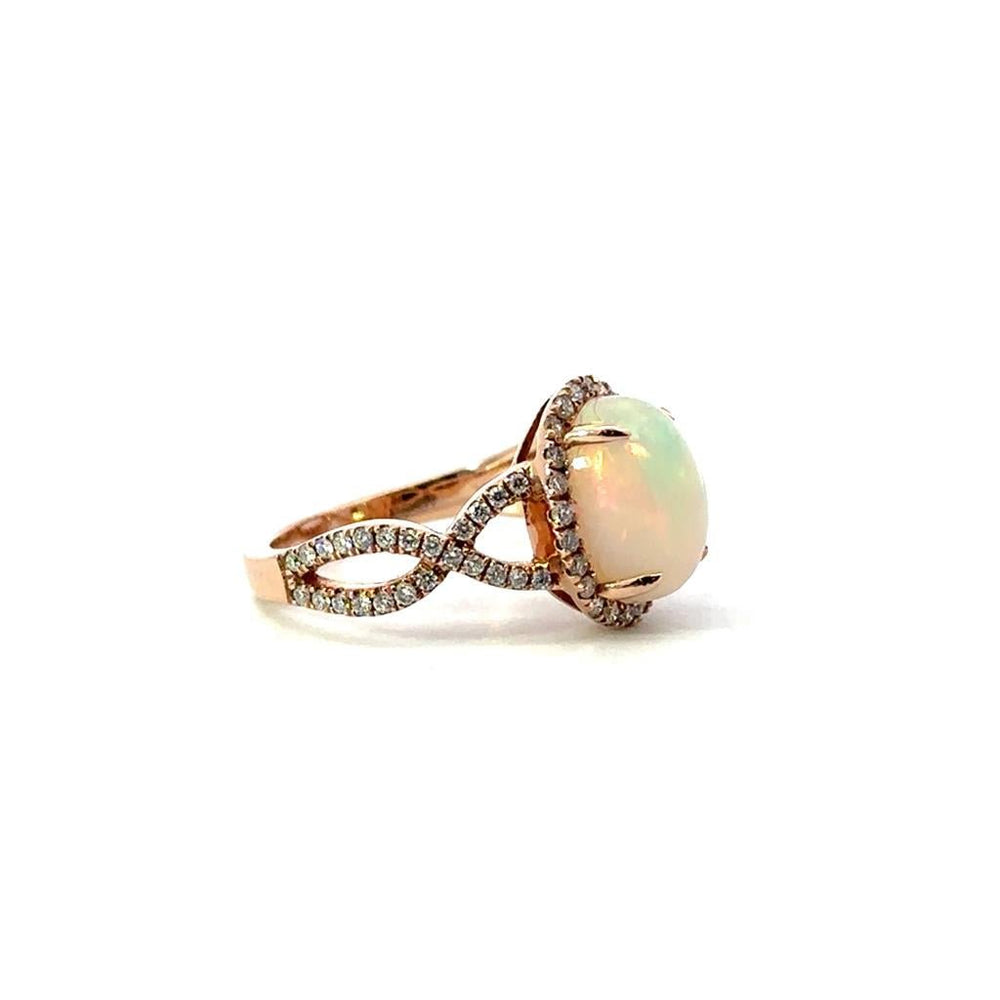 Rose Gold, Opal and Diamond Ring - Davidson's Jewellers