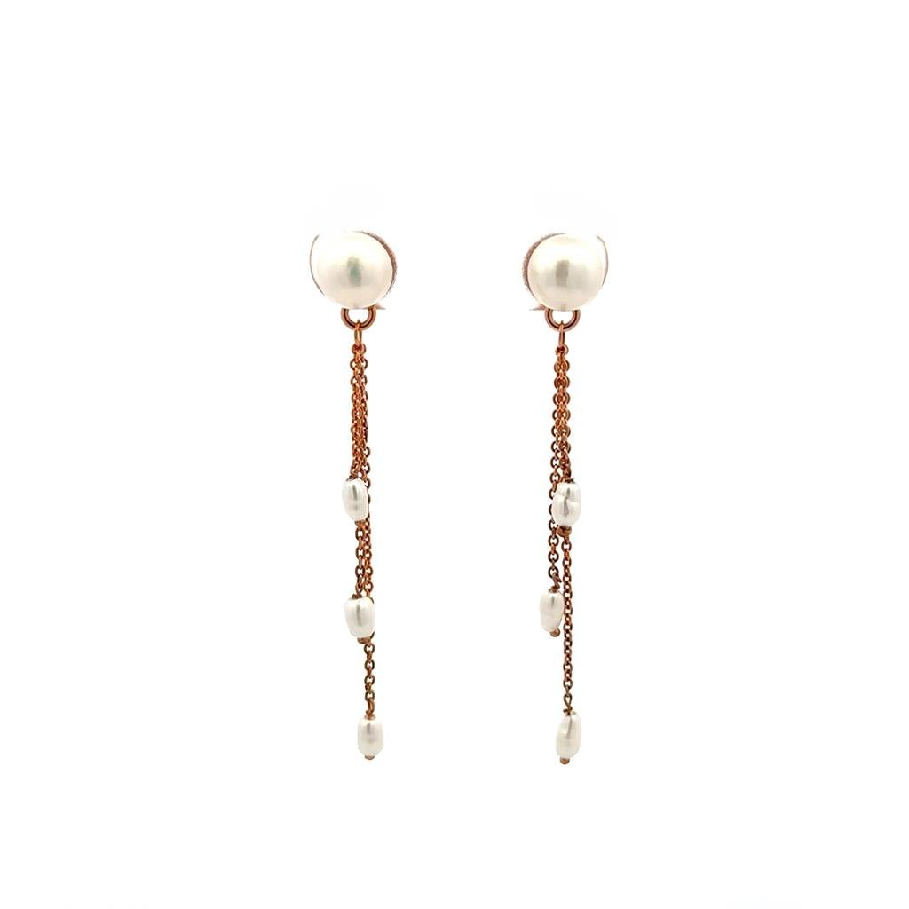 Rose Gold Plated Freshwater Pearl Earrings - Davidson's Jewellers