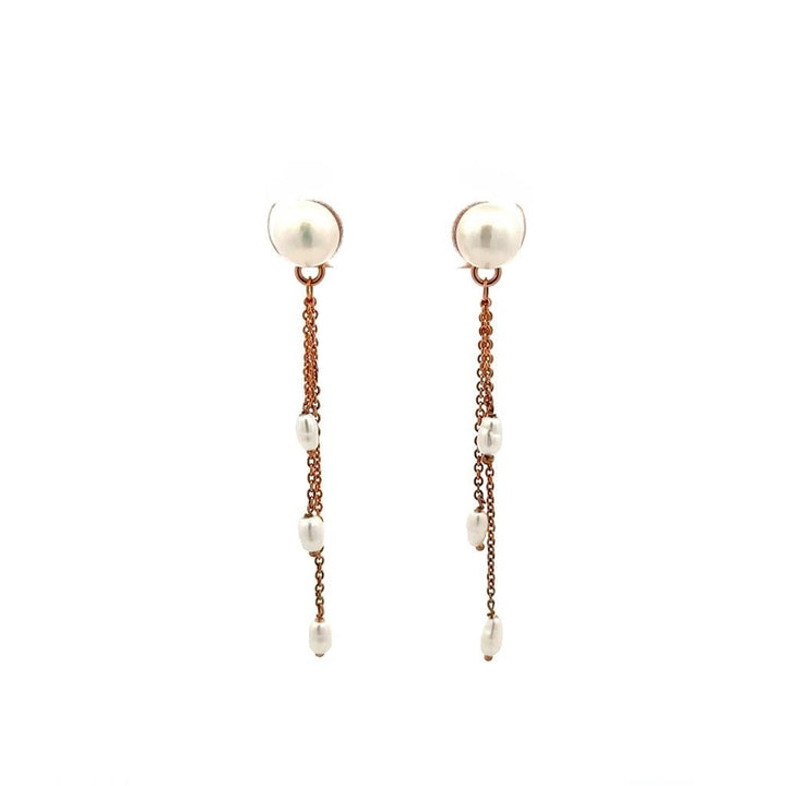 Rose Gold Plated Freshwater Pearl Earrings - Davidson's Jewellers