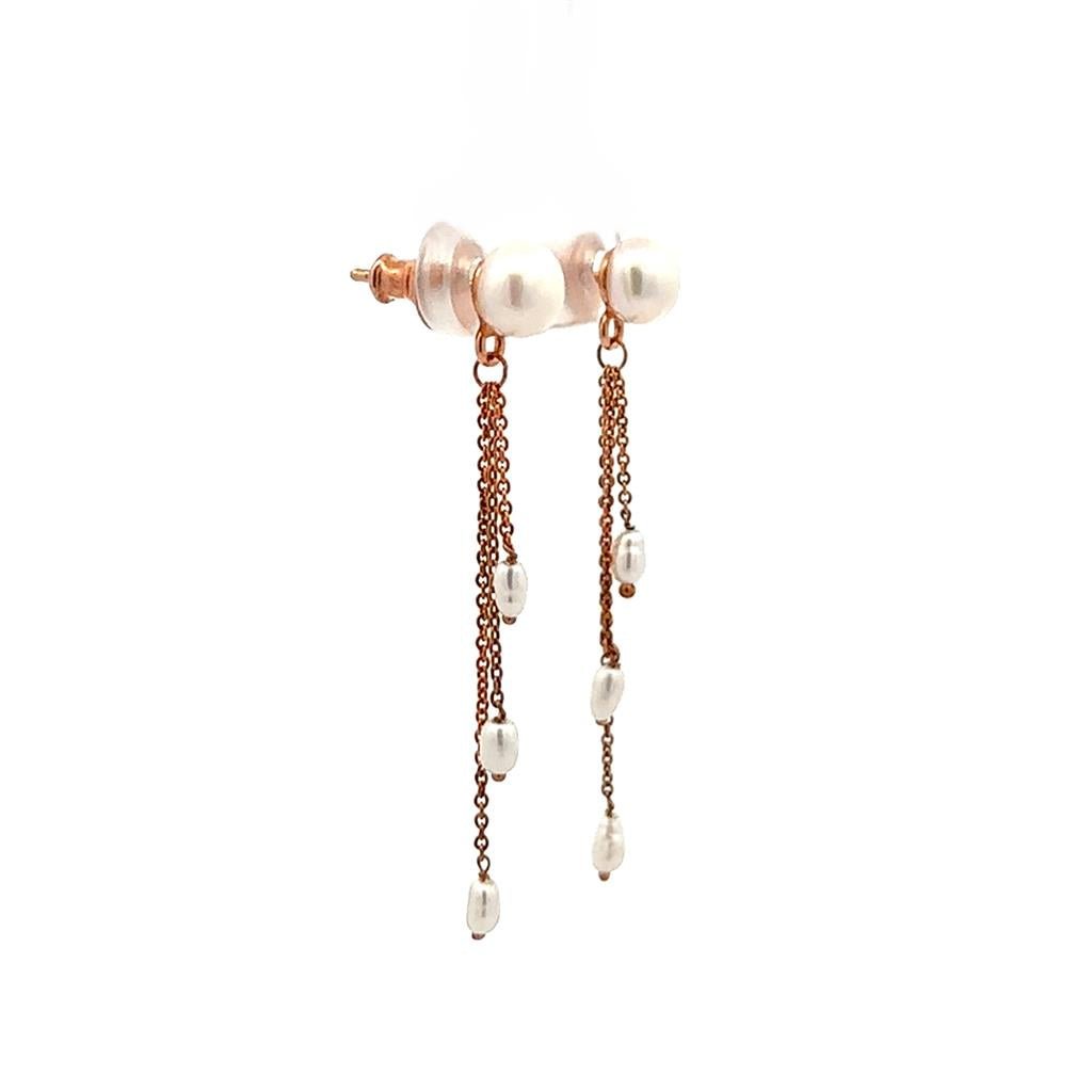 Rose Gold Plated Freshwater Pearl Earrings - Davidson's Jewellers