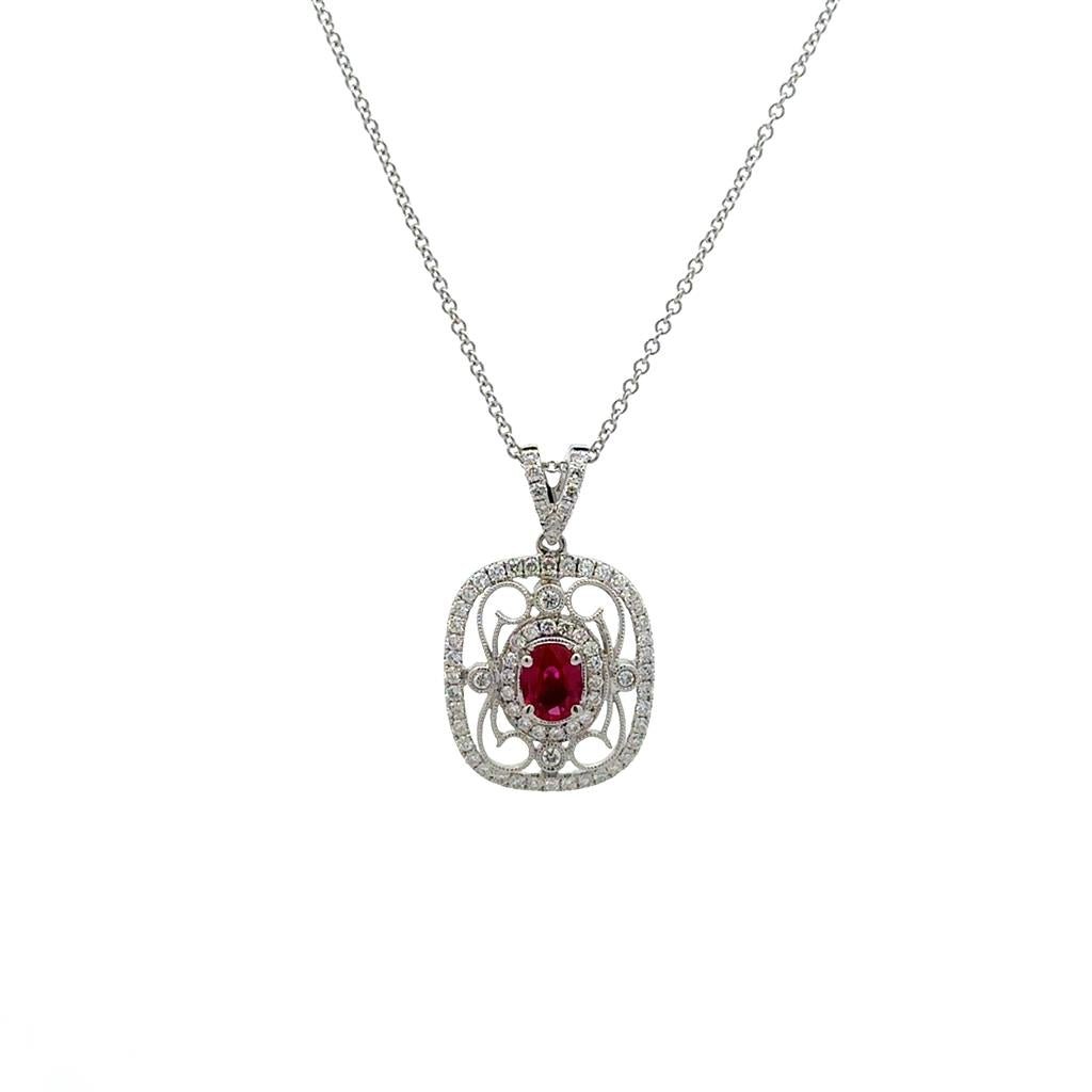 Ruby and Diamond Pendant by Simon G. - Davidson's Jewellers