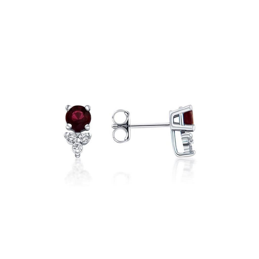 Ruby & Diamond Stud Earrings - Davidson's Jewellers