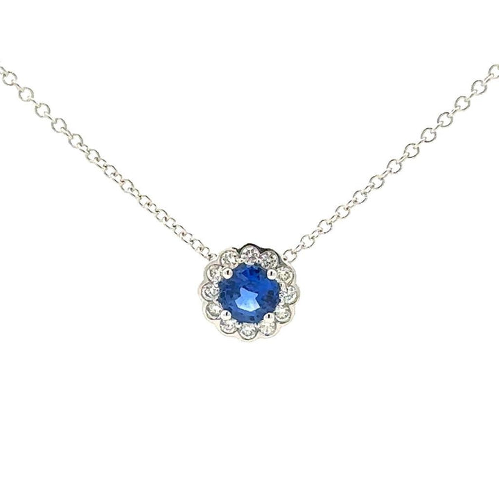 Sapphire & Diamond Halo Pendant - Davidson's Jewellers