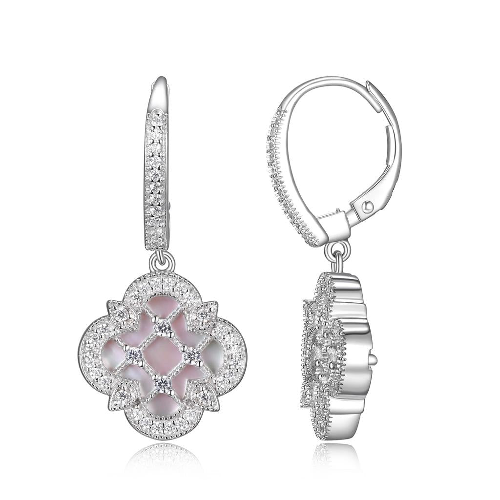 Silver, Mother of Pearl and CZ Earrings - Davidson's Jewellers