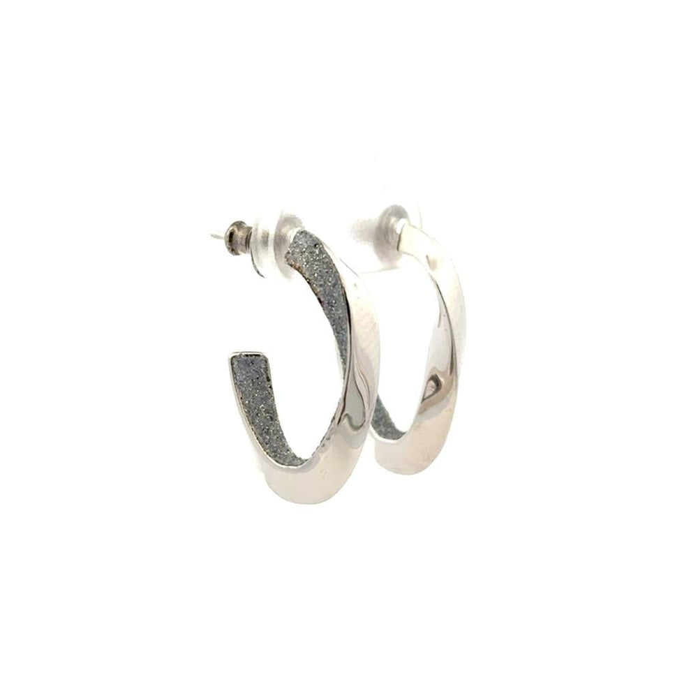 Silver Oval Hoops - Davidson's Jewellers
