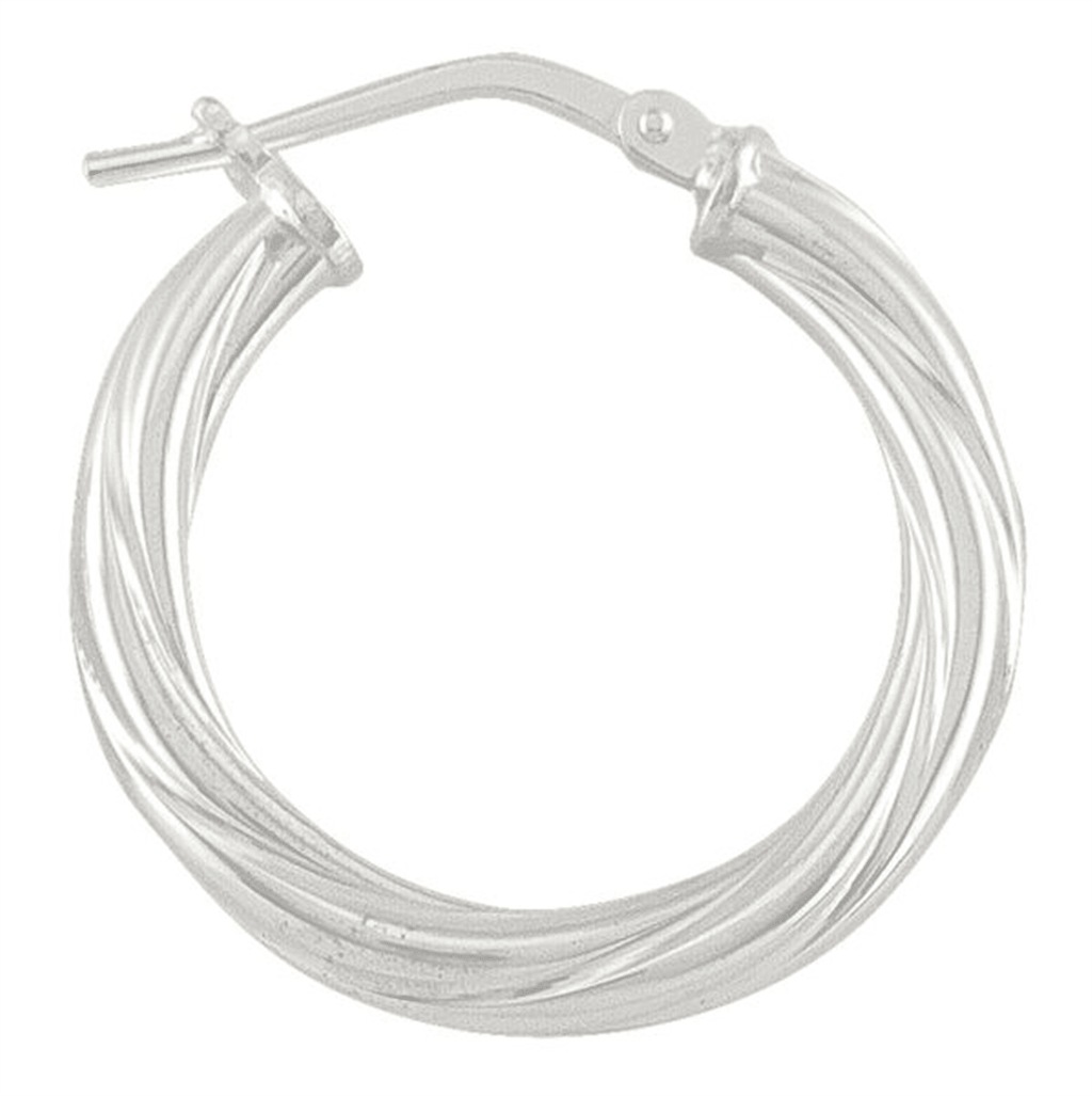 Silver Twisted Hoops - Davidson's Jewellers