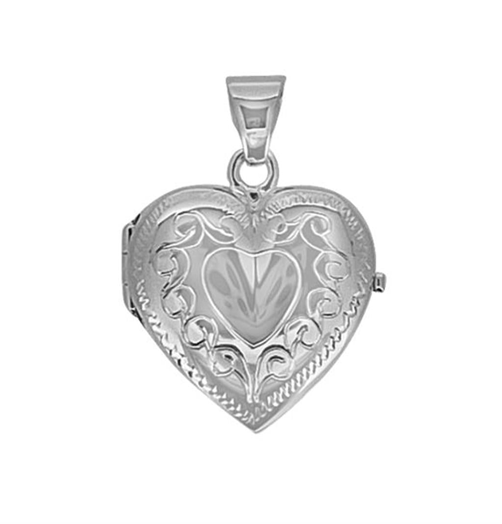 Sterling Silver Engraved Heart Locket - Davidson's Jewellers
