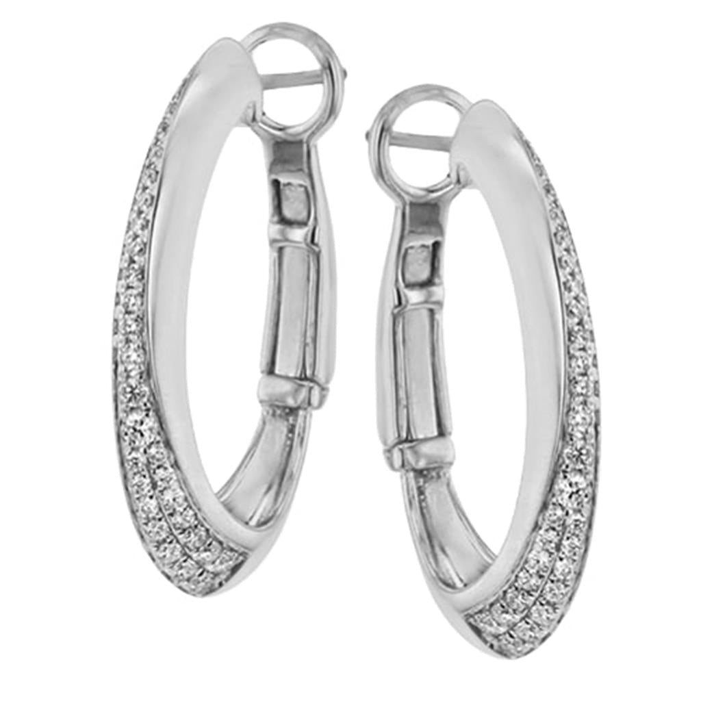 White Gold and Diamond Hoops by Simon G. - Davidson's Jewellers