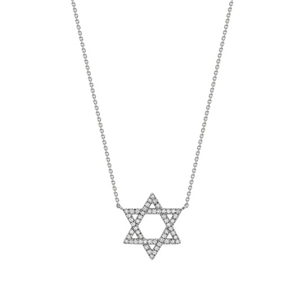 White Gold and Diamond Star of David - Davidson's Jewellers