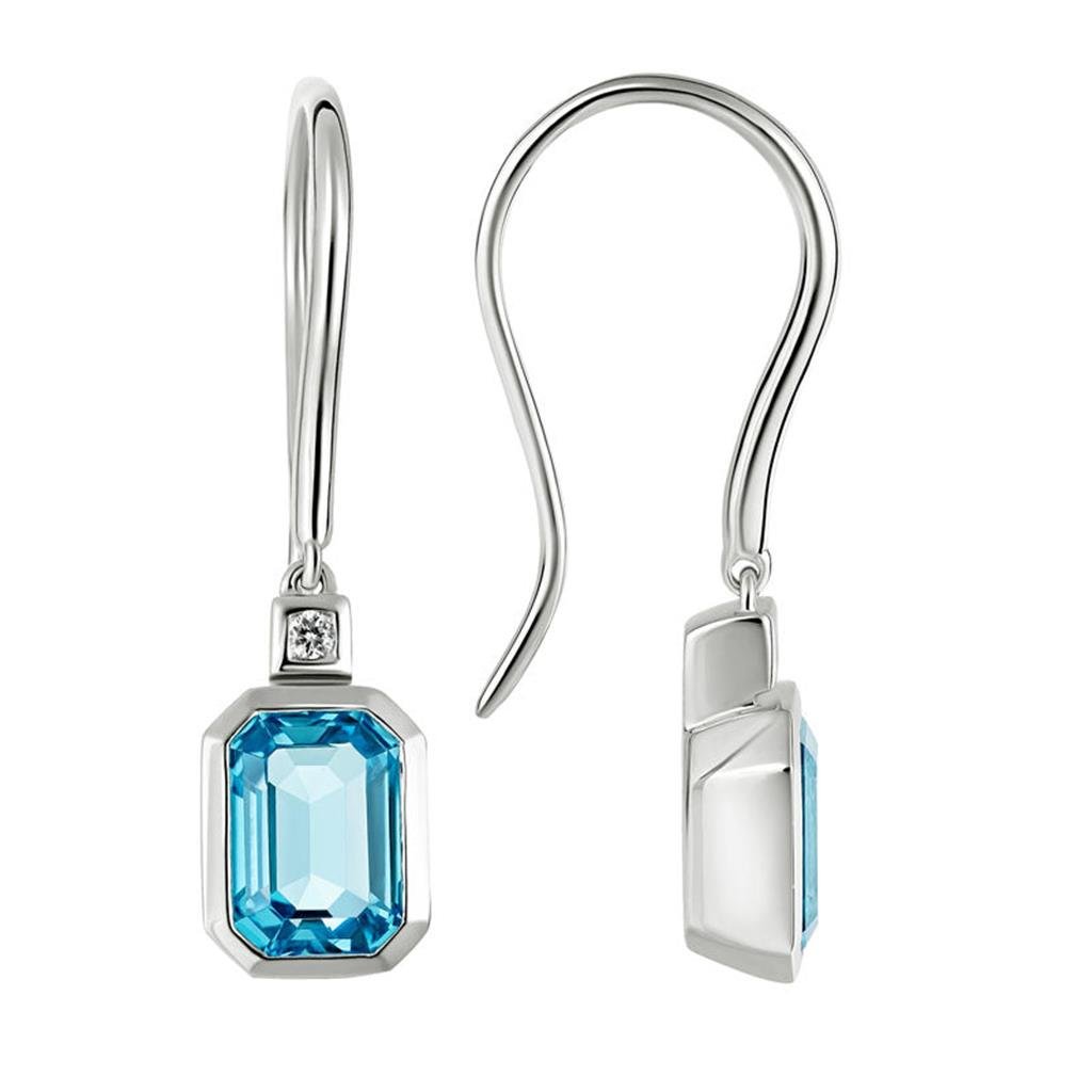 White Gold & Blue Topaz Drops - Davidson's Jewellers