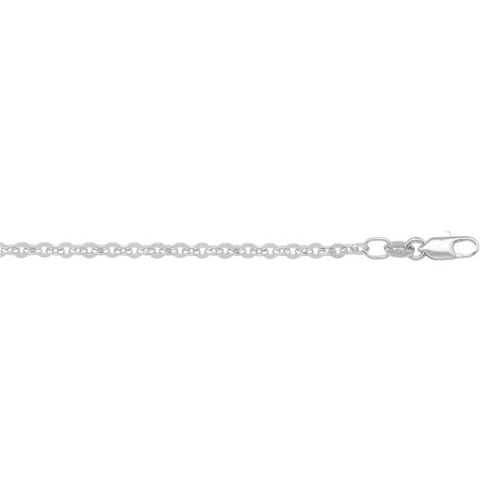 White Gold Cable Chain - 18 Inches - Davidson's Jewellers