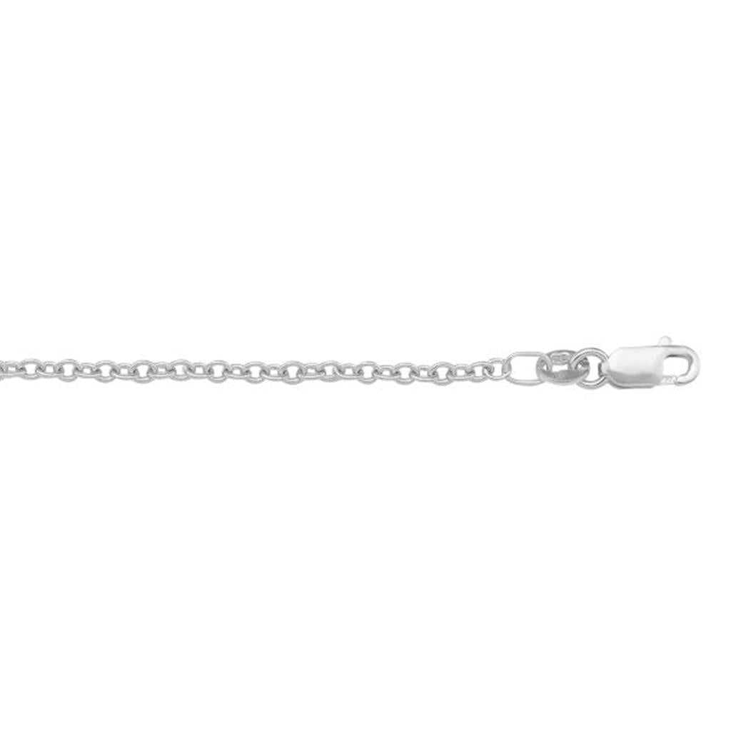 White Gold Cable Chain - 20 Inches - Davidson's Jewellers