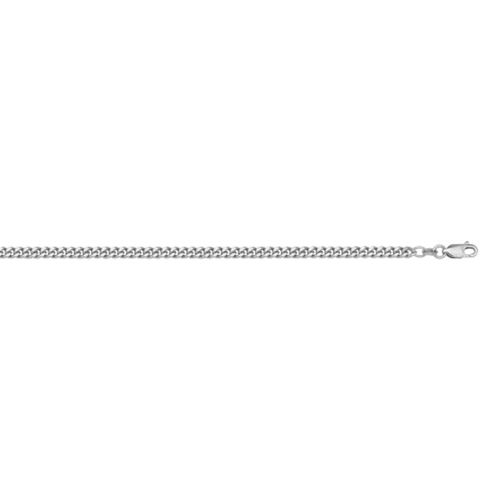 White Gold Curb Chain - 18 Inches - Davidson's Jewellers