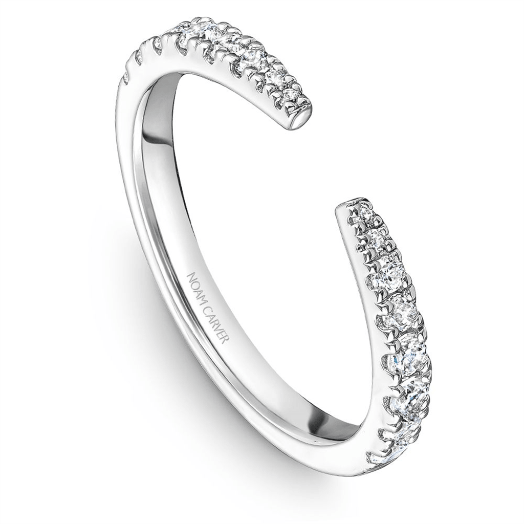 White Gold & Lab Grown Diamond Open Band - Davidson's Jewellers