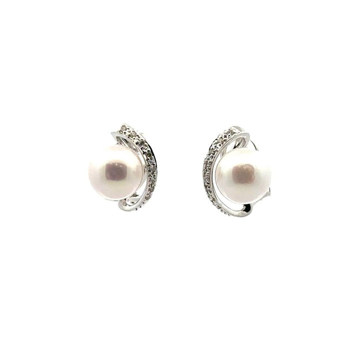 White Gold Pearl Studs - Davidson's Jewellers