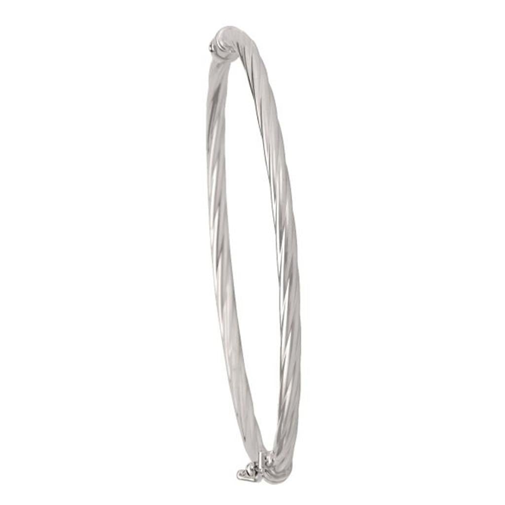 White Gold Twist Bangle - Davidson's Jewellers