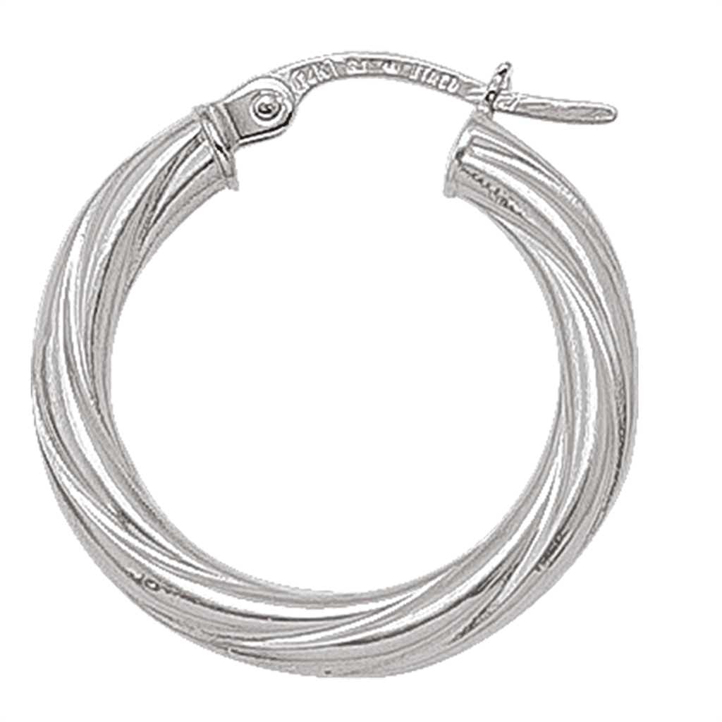 White Gold Twisted Hoops - Davidson's Jewellers