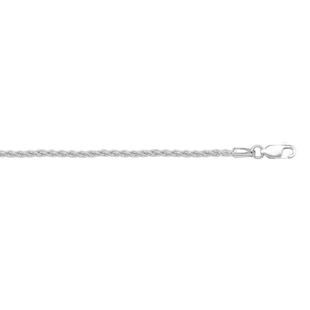 White Gold Wheat Chain - 18 Inches - Davidson's Jewellers