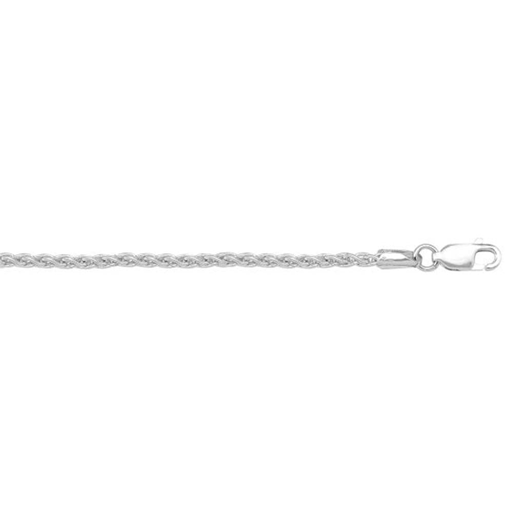 White Gold Wheat Chain - 20 Inches - Davidson's Jewellers
