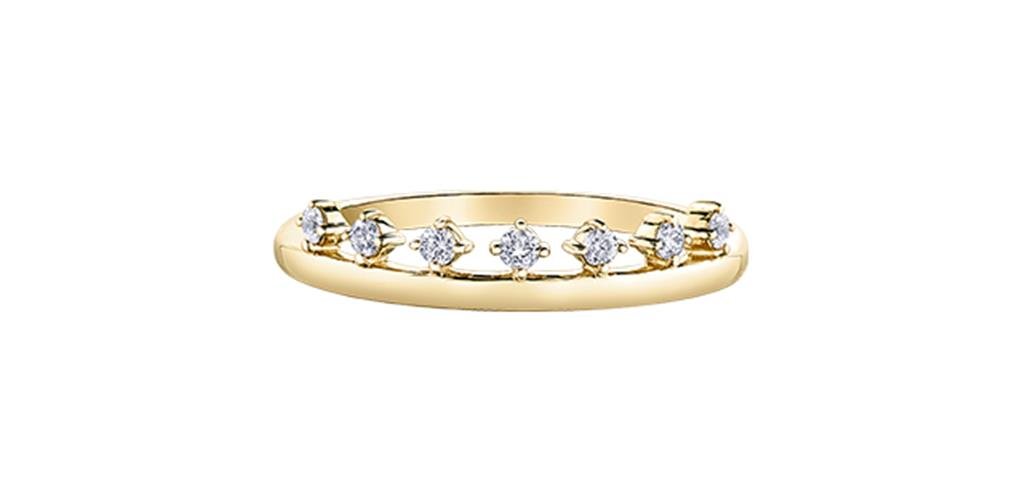 Yellow Gold and Canadian Diamond Crown Stackable Ring - Davidson's Jewellers