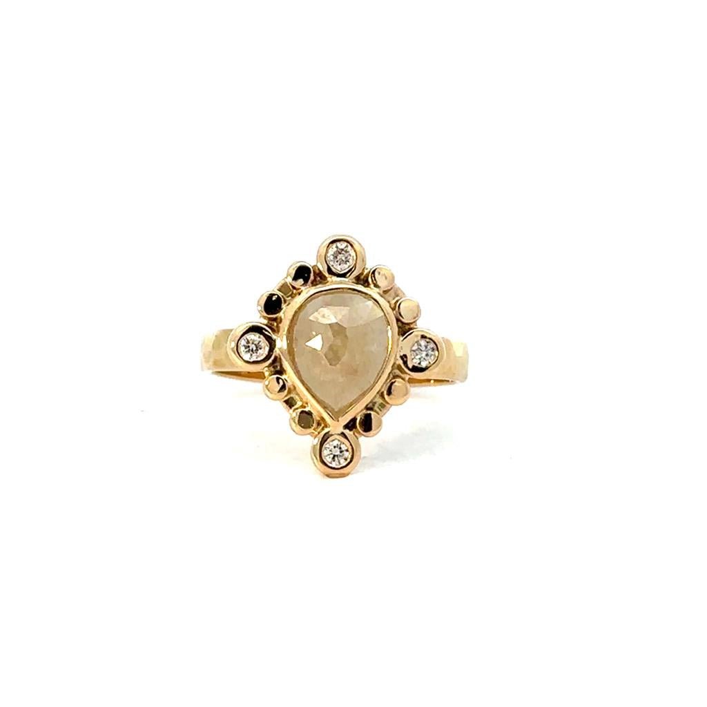 Yellow Gold and Diamond Vintage Look Ring - Davidson's Jewellers