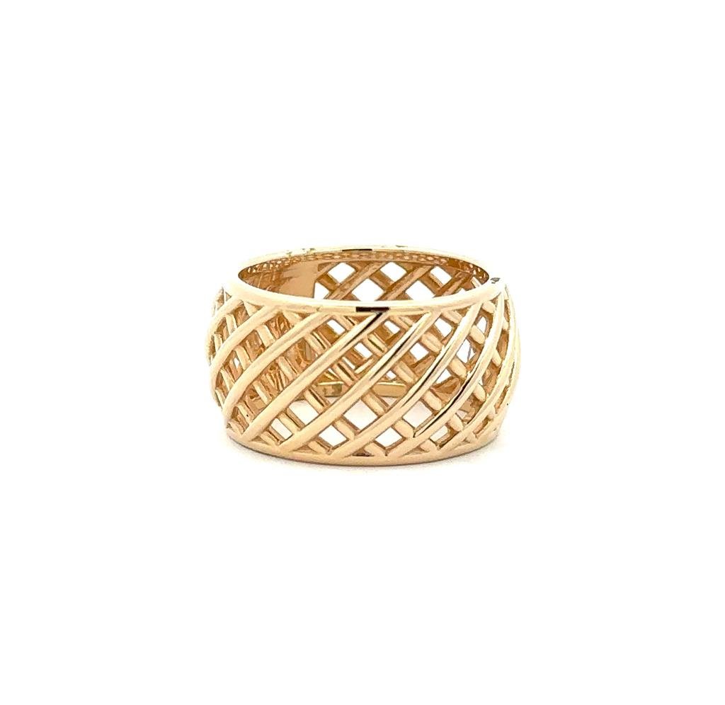 Yellow Gold Basket Weave Ring - Davidson's Jewellers