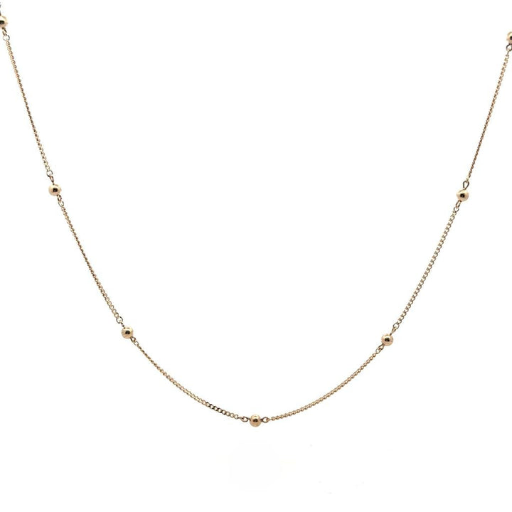 Yellow Gold Bead Station Chain - Davidson's Jewellers