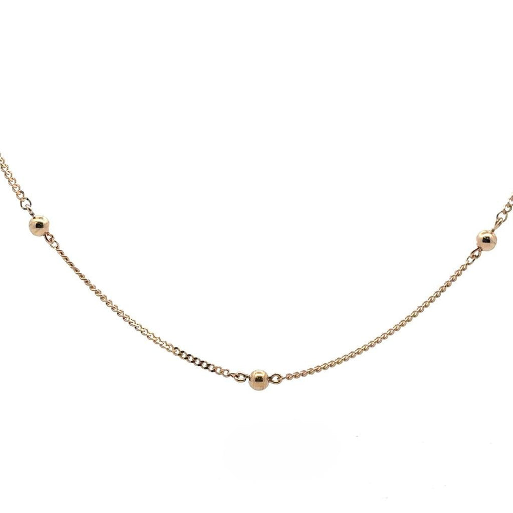 Yellow Gold Bead Station Chain - Davidson's Jewellers