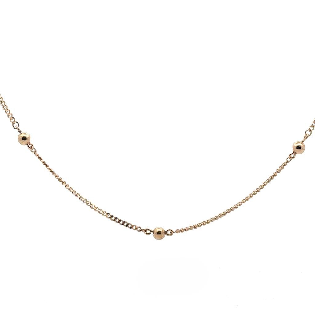 Yellow Gold Bead Station Chain - Davidson's Jewellers