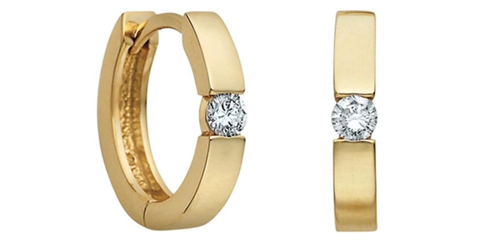 Yellow Gold & Diamond Huggies - Davidson's Jewellers