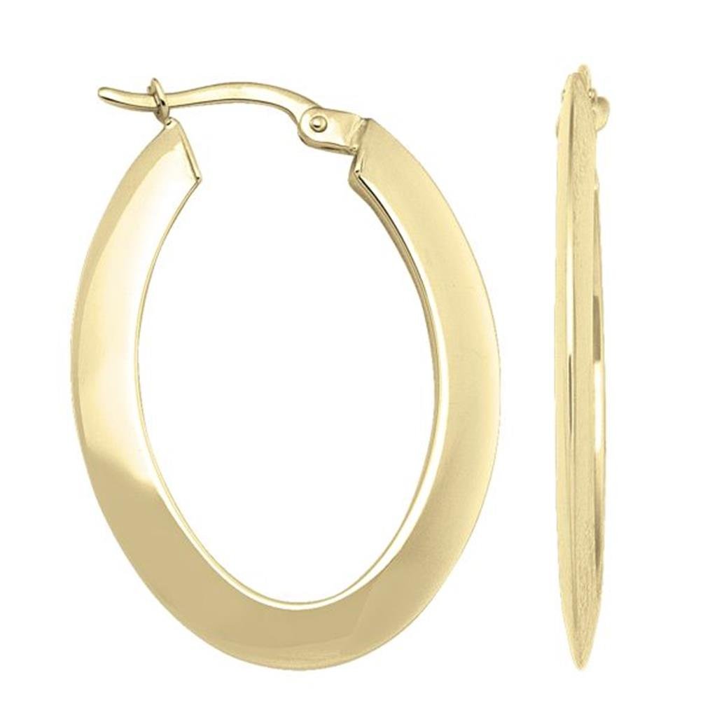 Yellow Gold Knife Edge Hoop Earrings - Davidson's Jewellers