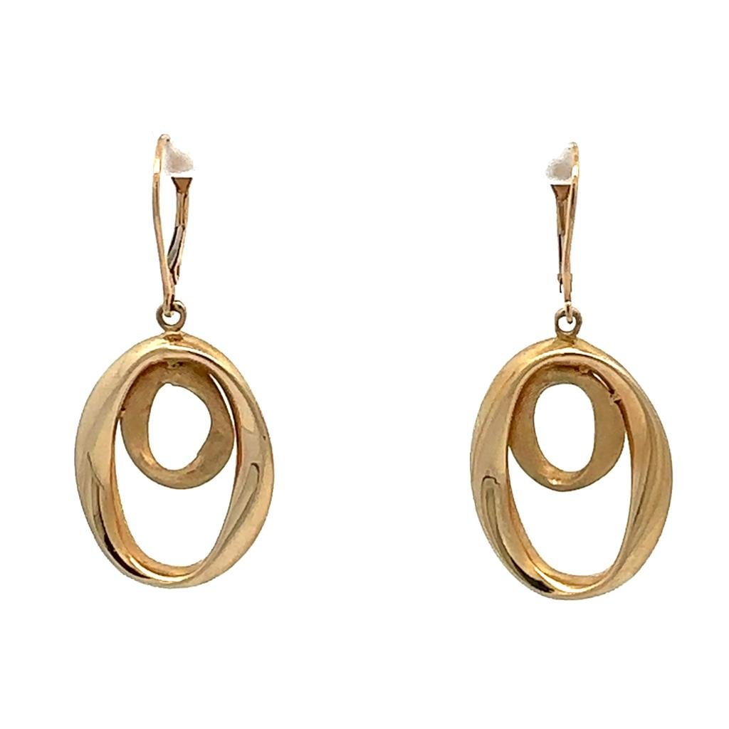 Yellow Gold Oval Drop Earrings - Davidson's Jewellers