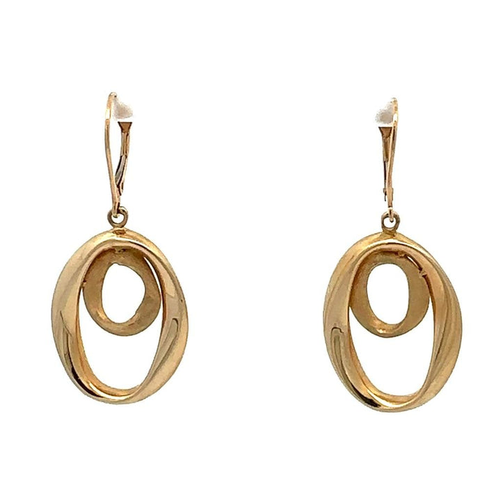 Yellow Gold Oval Drop Earrings - Davidson's Jewellers