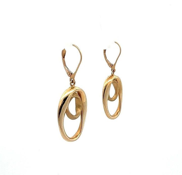 Yellow Gold Oval Drop Earrings - Davidson's Jewellers