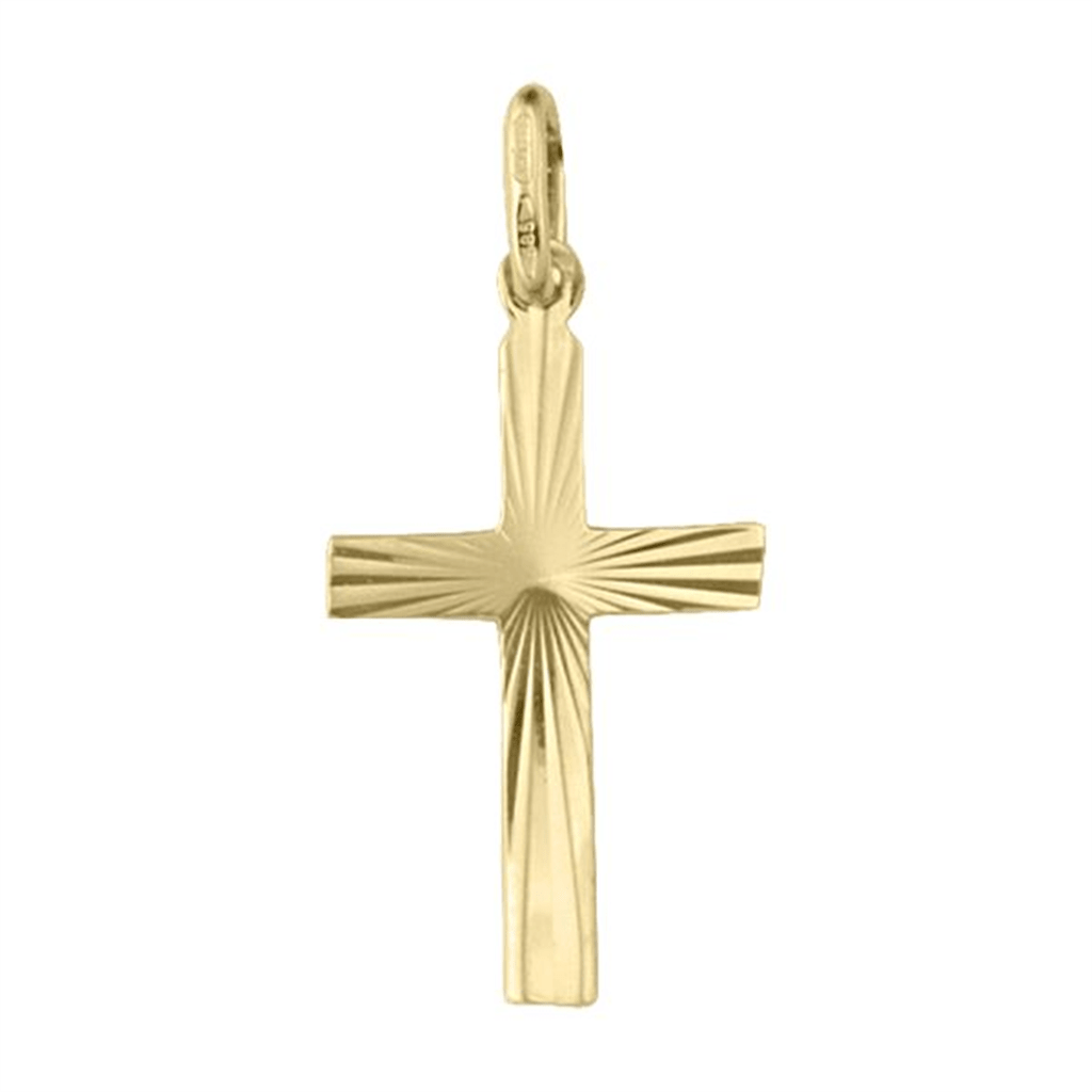 Yellow Gold Patterned Cross - Davidson's Jewellers