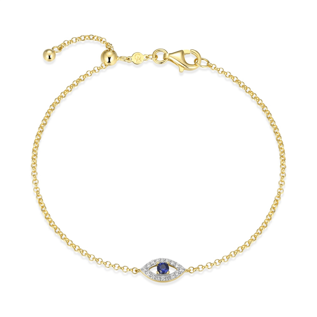 Yellow Gold Plated Evil Eye Bracelet - Davidson's Jewellers