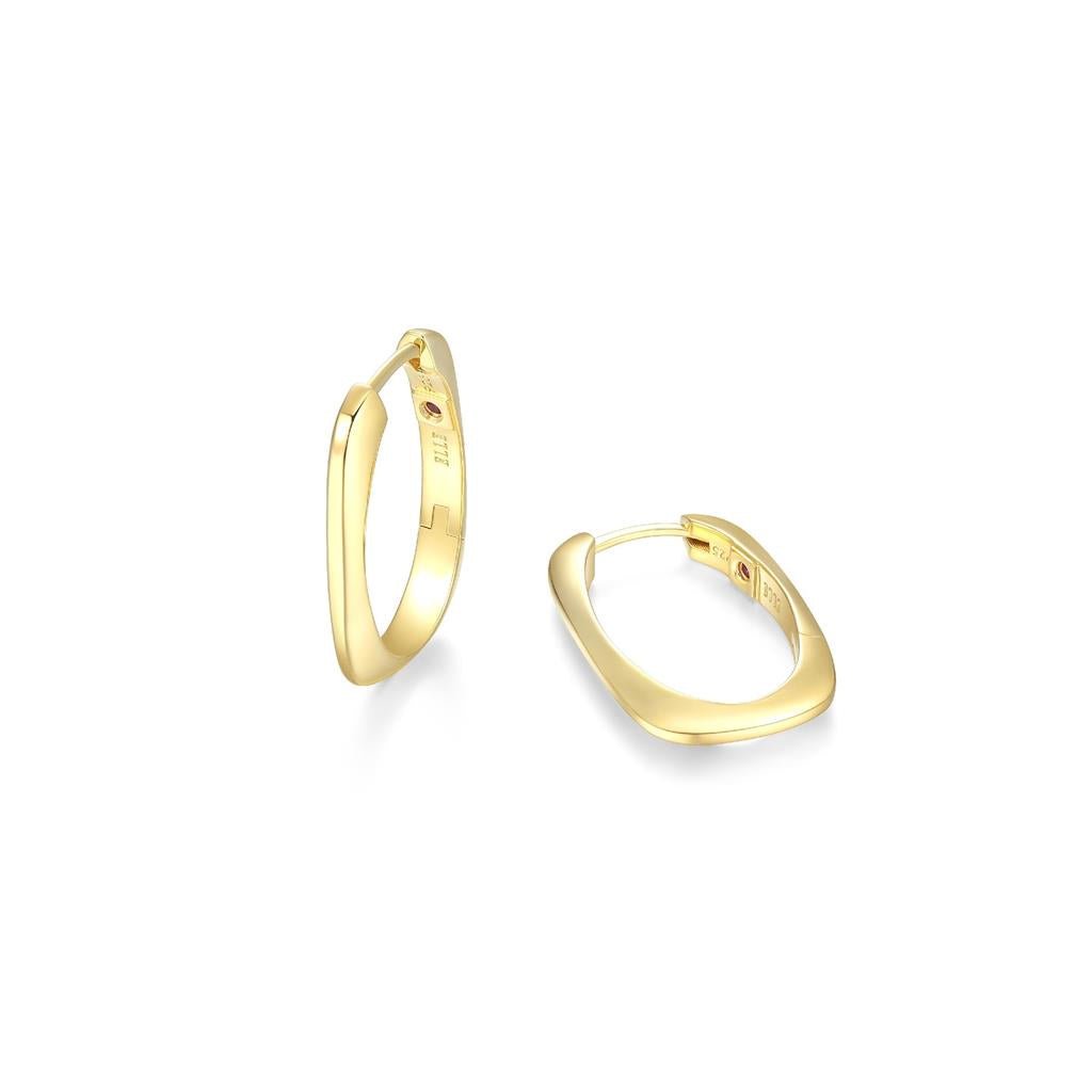 Yellow Gold Plated Hoop Earrings - Davidson's Jewellers
