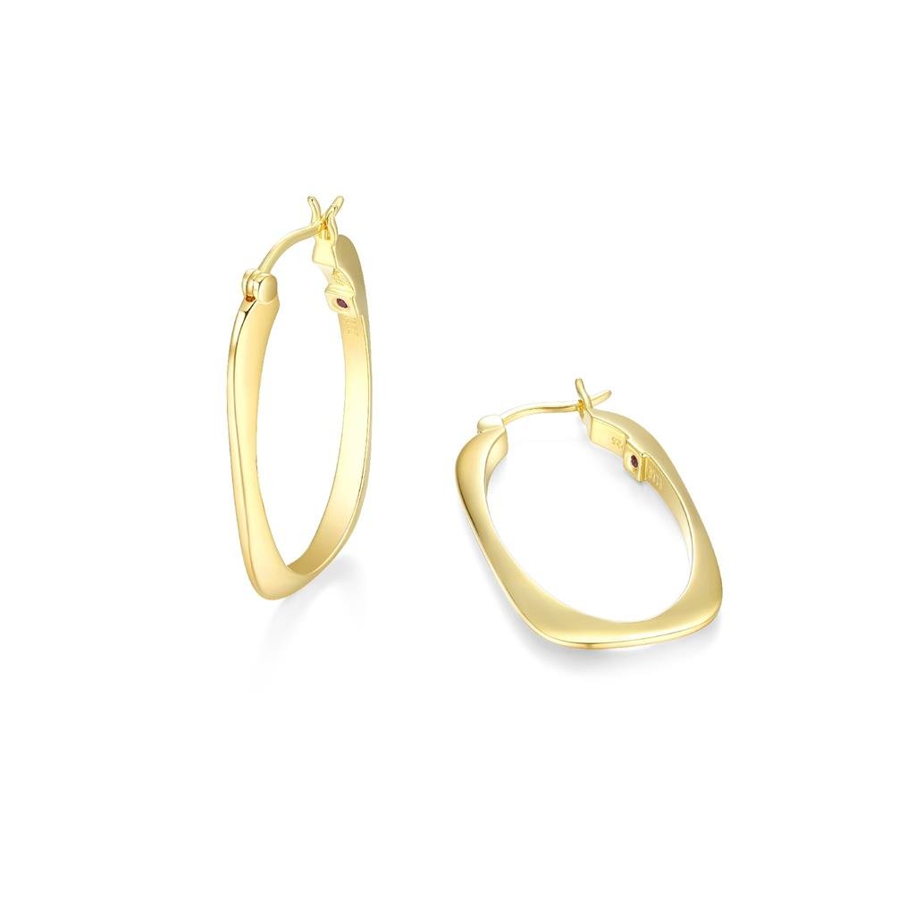 Yellow Gold Plated Hoop Earrings - Davidson's Jewellers