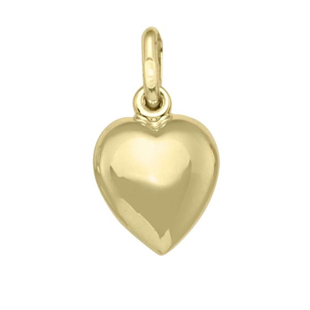 Yellow Gold Puffed Heart Pendant/Charm - Davidson's Jewellers