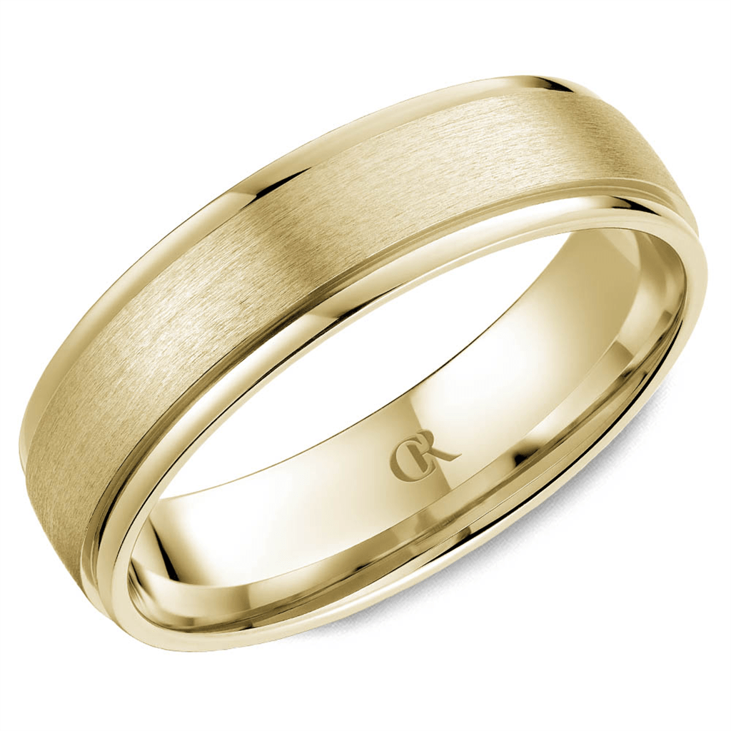 Yellow Gold Wedding Band With Regular Satin Finish - Davidson's Jewellers
