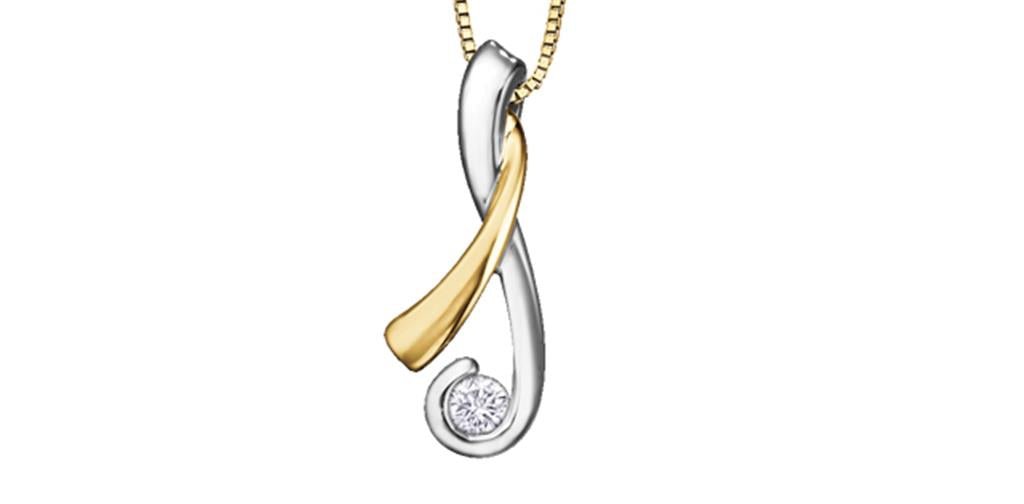 Yellow & White Gold Canadian Diamond Pendant - Davidson's Jewellers